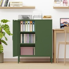 40" Metal Accent Storage Cabinet With 2 Shelves,2 Doors for Home, Office,Kitchen