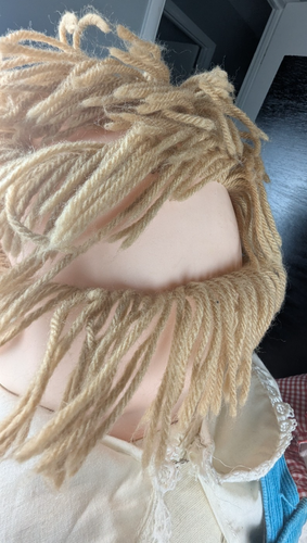 Vintage Ice Cream Rag Doll Boy Girl Yarn Hair Soft Body Plastic Head Hands Large - Picture 13 of 23