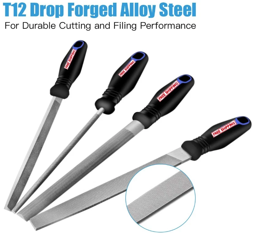 Juego de archivos de 18 piezas, limas de acero al carbono con 4 limas grandes, 12 agujas, cepillo y bolsa Foto 4 de 4