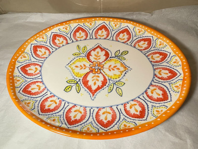 Le Cadeaux Melamine ~ Orange Blossom ~ Large 16'' Oval Platter ~ MINT Condition