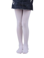 EVERSWE Girls Semi Opaque Footed Tights, Microfiber Tights 5-7 Years White