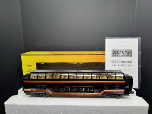 MTH RailKing 30-68259 Santa Fe Capó Negro 60' Largo Completo Vista Domo Coche Nuevo en Caja | Zustand: Used
