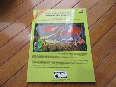 D&D D20 Dungeon Crawl Classics RPG DCC 6 Temple of the Dragon Cult