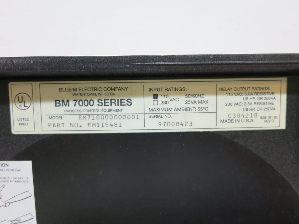 Blue M BM710000000001 Chart Recorder BM 7000 Series 115V BM115481 BM7000 - Image 2 of 4