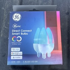 GE CYNC Smart Color Change Bulbs WiFi Compatible w Alexa  Google 40W B11
