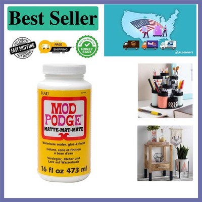 Versatile 16 Oz Matte Waterbase Glue & Sealer - Safe for All Crafts, Made in USA