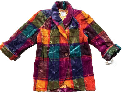 NWT Good Work Clothes Size XL Show Stopping Plush Lined Lapel Color Block Coat