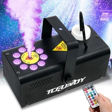 TCFUNDY 500W Fog Machine with 9 LED Lights, Vertical Smoke Machine 12 Color L...