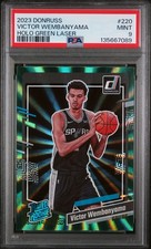 2023 PANINI DONRUSS HOLO GREEN LASER #220 VICTOR WEMBANYAMA PSA 9