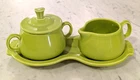 Vintage FIESTA Ware CHARTREUSE Creamer & Sugar Bowl 4 Piece Set