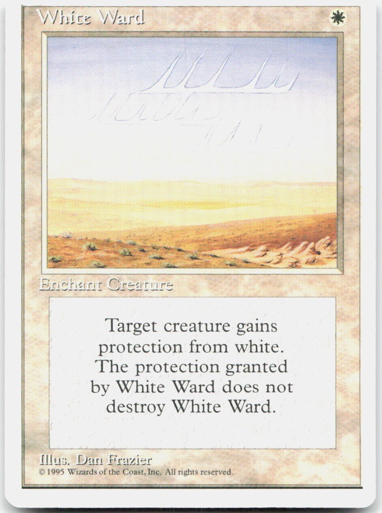 White Ward Moderately Played Fourth Edition Uncommon Magic: The Gathering
