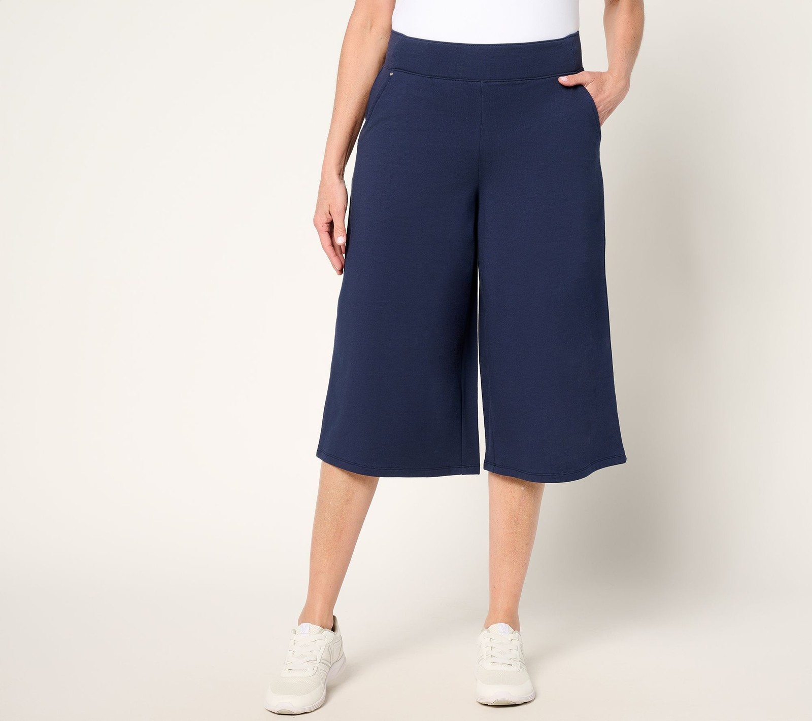 Sport Savvy Women's Plus Sz Pants 3X French Terry Full Leg Printed Blue A691739