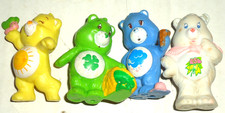 4 Vintage Care Bears 1980  s 2  Lot of PVC Mini Figures Retro Toys 1982 1983 1984