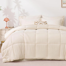 California King Comforter Set Beige, 7 Pieces California King Bed in a Bag, All