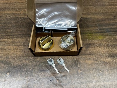Medeco3 Single Cylinder Deadbolt w/ 2 Keys - 11C604 - Bright Brass Finish