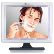 ToiletTree Products Deluxe LED Fogless Shower Mirror with Squeegee Anti-Fog M...