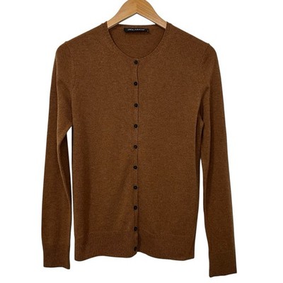 Iris von Arnim Womens Cashmere Cardigan Sweater Sz Large Brown Button Up