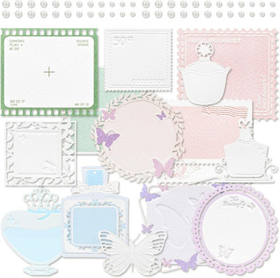 2 Packungen Vintage-Scrapbook-Ausschnittpapier, Fensterrahmen, dekoratives Papie
