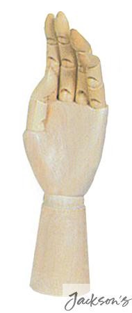 Studio Essentials Wooden Left Hand Mannequin Jointed Fingers 30cm Drawing Aid