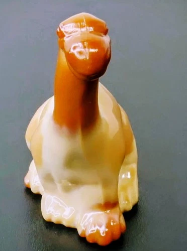 Fenton Art Glass Slag Caramel Chocolate 3.5" Dinosaur Figurine