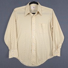 Vintage 60s 70s Arrow Knits Dagger Collar Shirt Mens Large 16.5 38 Geometric USA