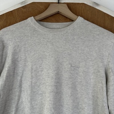Barbour Sweater Mens Extra Large Cream Solid Crewneck Knit Pullover Casual