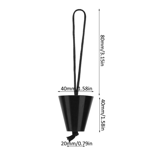 Ι Black 4pcs Scupper Plug Kit With Lanyard Flexible Silicone Drain Holes Stopper - Picture 4 of 12