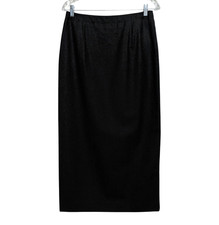Vintage Dark Gray 100 Wool Skirt Size 10 28x34 Long Midi Pencil Lined Classic
