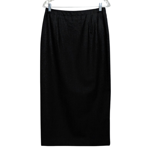 Vintage Dark Gray 100% Wool Skirt Size 10 (28x34) Long Midi Pencil Lined Classic - Picture 1 of 11
