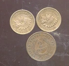 UNITED STATES of AMERICA , 2 x 1 cent & 1 x 2 cent scoins