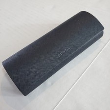 Prada Black Saffiano Leather Hard Sunglasses Eyeglasses Case Magnetic Closure