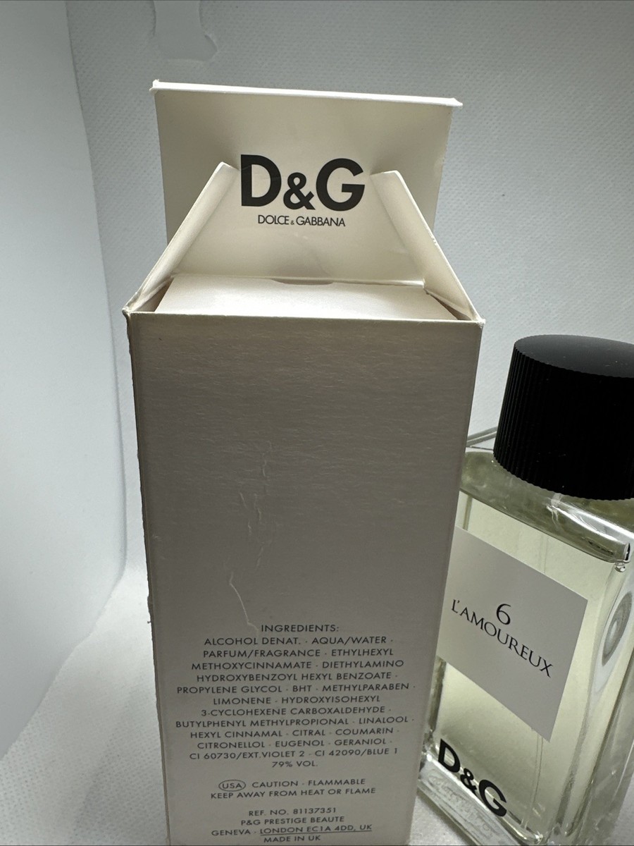 D&G ドルチェアンドガパーナ 6 ラムルー オードトワレ 100ml Dolce & Gabbana 6 L'Amoureux 3.38oz Men's Eau de Toilette