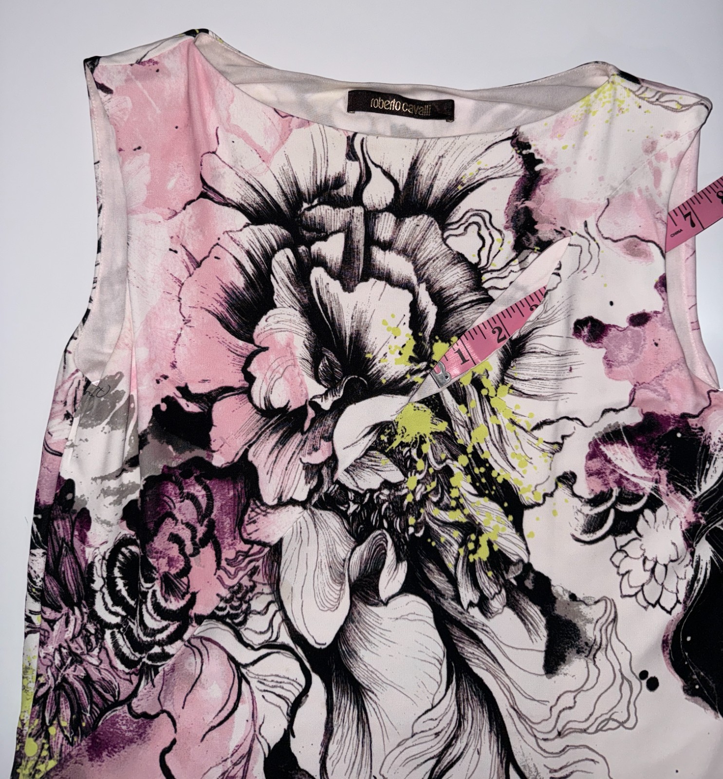 Rare Vintage Roberto Cavalli High Neck Cutout Sleeveless small Y2K Floral print image 5