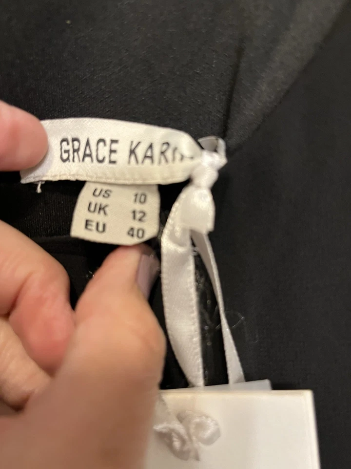 Grace Karin NWT Black Chiffon Cocktail Dress With Split Sleeve Size 10, NWT - Image 3 of 4