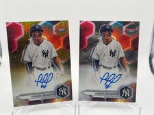 2023 BOWMAN'S BEST KEINER DELGADO AUTO LOT OF 2 /50 GOLD REFRACTOR & BASE B23-KD