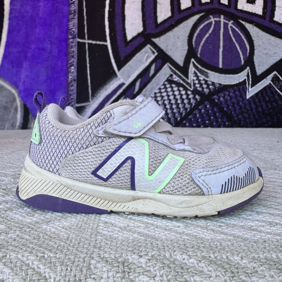 Talla 6.5c - Zapatillas para bebé New Balance 545 púrpura malla zapatos con cordones Foto 3 de 4