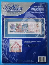 J&P Coats Stamped Cross Stitch Kit A House, A Home 23008 Vintage New