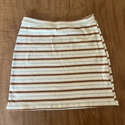 Billabong Essentials Ribbed Striped Pull-On Mini Skirt Women s Size S Stretch