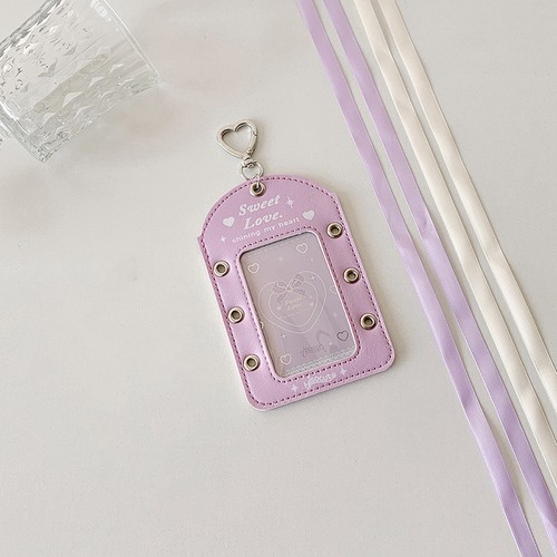 DIY Ballet Ribbon Kpop Photocard Holder PU Leather Idol Card Sleeve Bag Pendant - Picture 17 of 21