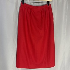 VINTAGE Pendleton Red 100 Virgin Wool Skirt Sz 6 Pockets, Prep, Old School