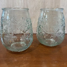 2 Home Essentials & Beyond Embossed Snowflake Stemless Glass, Farmhouse Kitchen