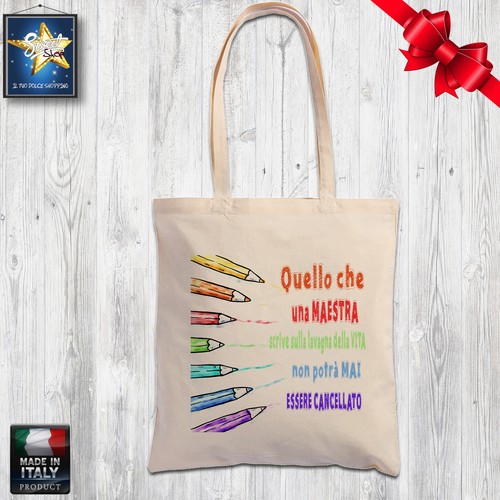 Borsa Shopper Bibibaby Grazie Maestra Iniziale | Bibibaby