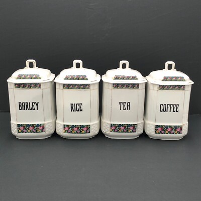Antique MZ Altrohlau CMR Czechoslovakia 8 Piece Canister Set 