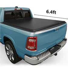 6.4FT 4-Fold Truck Bed Tonneau Cover For 2002-2024 Dodge Ram 1500 Classic 2500