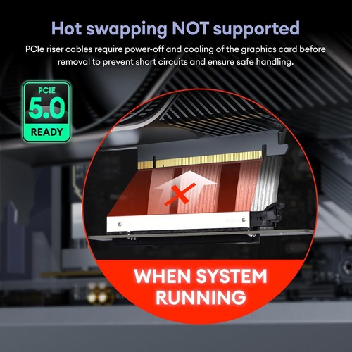 PCIE 5.0 X16 GPU Graphics Card PCI-E 5.0 Gen5 Riser Cable 90° GPU Adapter - 第 7/12 張圖片