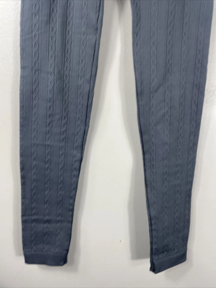 Legging Angie Mujer Pequeño Gris Tejido con Cable Cálido Foto 2 de 4