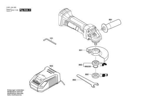 Bosch GWS 18-125 V-LI Ersatzteile | 3601J3A301 | Winkelschleifer | 18 V | Liste - Bild 2 von 2