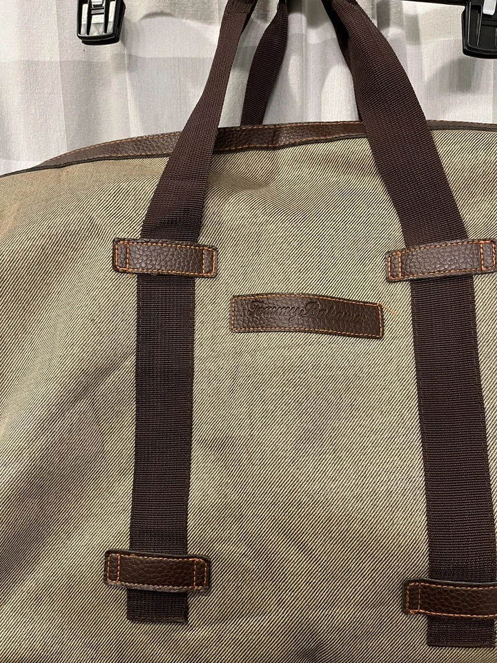 Bolsa de viaje TOMMY BAHAMA sarga equipaje de lona grande de fin de semana 20x15 Foto 2 de 4