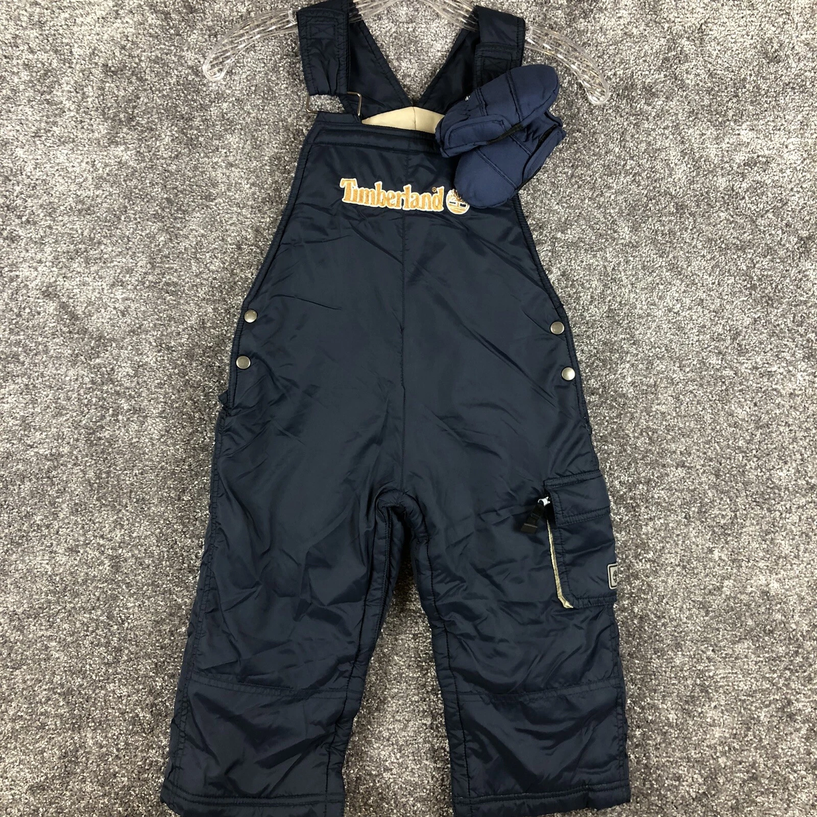 Timberland Toddler Snowsuit Snowbib Overall With Mitts Toddler Size 4T Blue