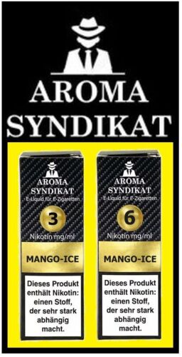 Aroma Syndikat Liquid Mango-Ice 10 ml - 3 mg/ml oder 6 mg/ml - Bild 1 von 8